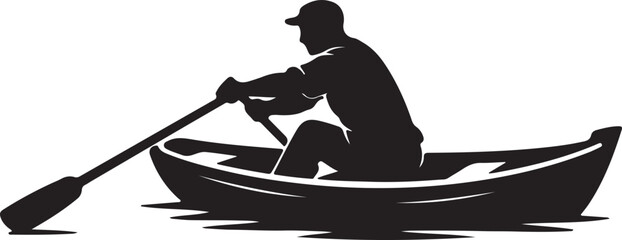 Man Rowing Boat on Water Adventure Concept  © Bilkis