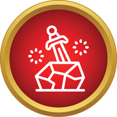 Obraz premium Illustrating the legendary sword in the stone icon, symbolizing power and destiny