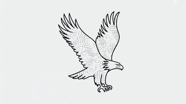 flying eagle with spread wings and sharp claws in air