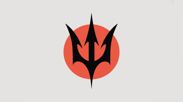 Graphic representation of a bat silhouette against a red circle on a light gray background