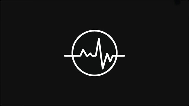 Medical heartbeat pulse icon in a circle on a solid background