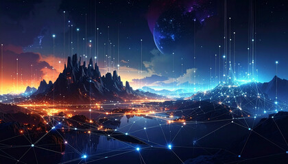Fantasy City Night View