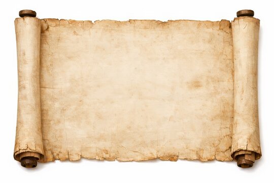 papiro antiguo en fondo blanco