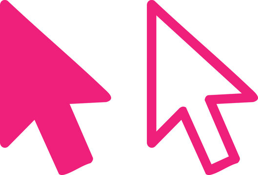 Two pink arrows pointing in different directions with outlines