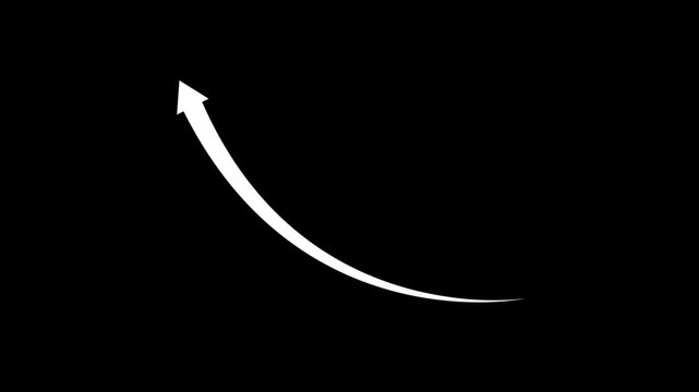 Business growth arrow and graph chart animation. Rising arrow transparent channel