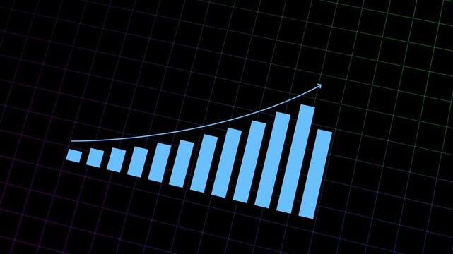 business growth chart. Graphs and pie charts slick, clean, elegant on grid background