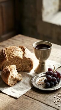 Sacred communion ceremony: Corpus Christi, holy feast, divine body, sacred blood, Christian religion, Jesus Christ, bread wine, spiritual devotion, old ritual.