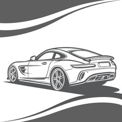 Naklejka premium Sport car automotive vehicle outline graphic design with automotive, supercar