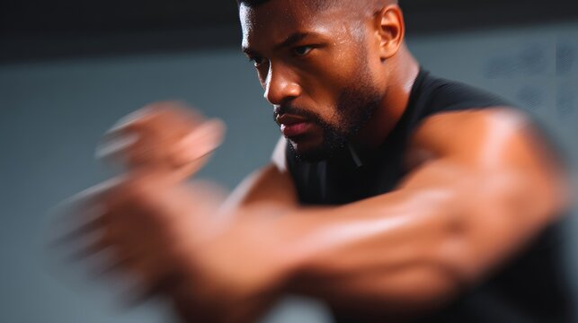 A bodyguard practices hand-to-hand combat techniques during a training session