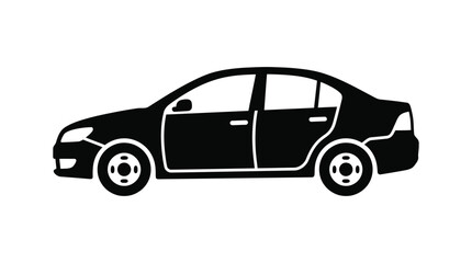 Fototapeta premium Silhouette of a modern sedan car
