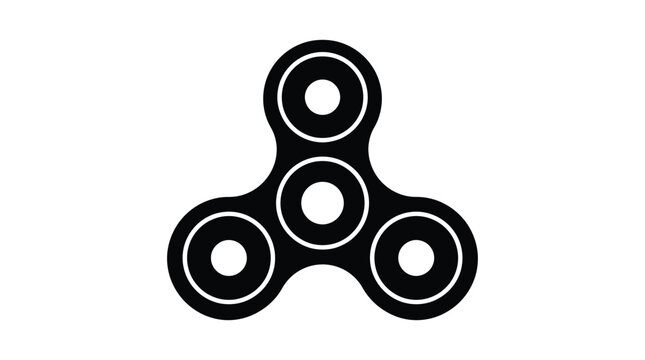 Fidget spinner silhouette minimalist design for stress relief and focus concepts