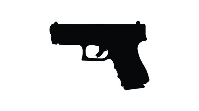 Silhouette of a modern semi automatic pistol