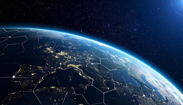 "Futuristic data visualization with glowing bar charts and line graphs against dark background."