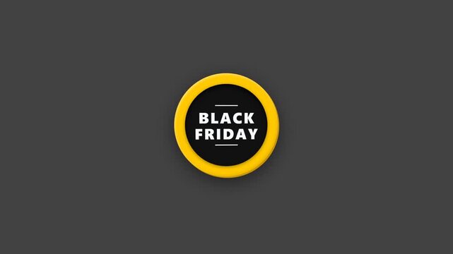 Black Friday sale promotion animation with yellow circular frame