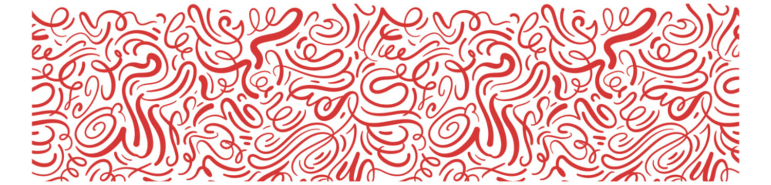 A vibrant abstract pattern of flowing red lines and swirls creating a dynamic and energetic visual on transparent background