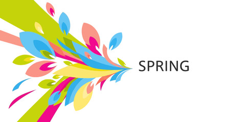 Obraz premium Colorful abstract floral leaves flowing in a dynamic composition for a modern spring season graphic design