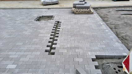 Budowa nawierzchni z betonowej kostki brukowej  © WalDec
