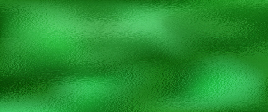 green Foil Texture Background with Glass Effect or sea green glass texture. Abstract gradient bright light reflection and shiny rough texture surface. Glass effect background