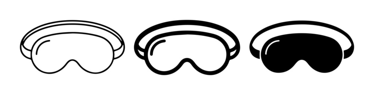 Sleep Mask Icons Set, Eye Cover Vector Graphics, Rest and Relaxation Symbols