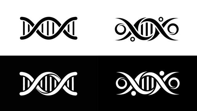 DNA double helix icon monochrome