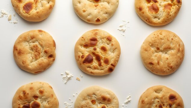 Collection of delicious pitas on a light backdrop