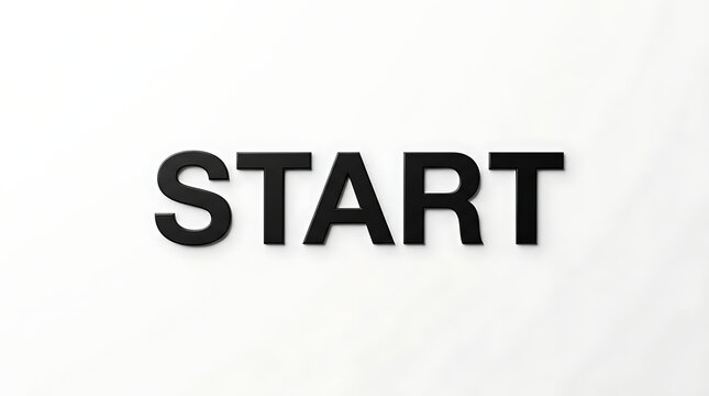 Start word in bold black letters on a white background with first step kick off get started beginning initiation commencement jumpstart initiative foundation progress momentum opportunity