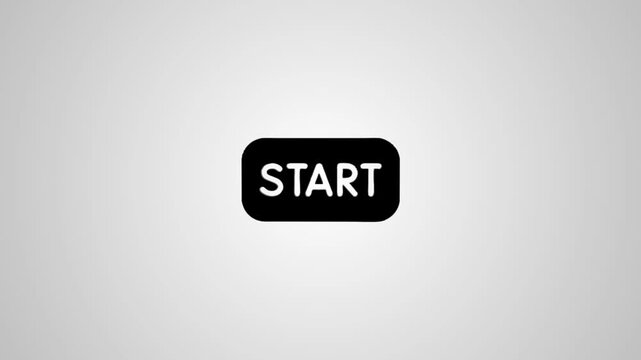 A captivating digital animation of a grey start button transforming into a sleek black button with a glossy finish