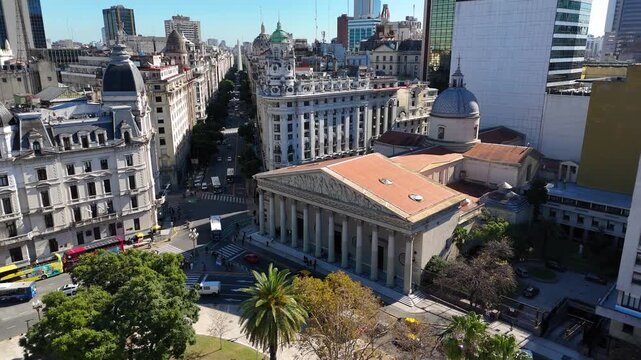 Buenos Aires Metropolitan Cathedral and downtown city view