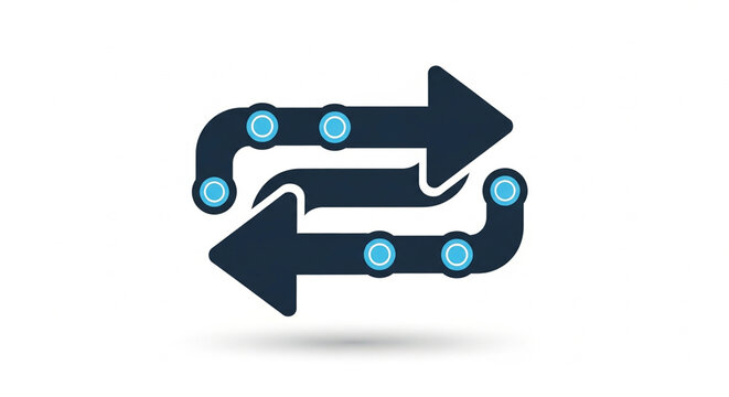 Abstract dual directional arrows representing process flow and strategic movement cycle