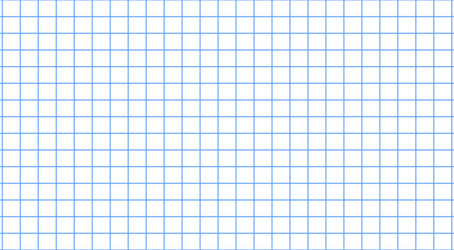 Blue square grid pattern background with graph paper style lines for notebook, template, education and geometric design