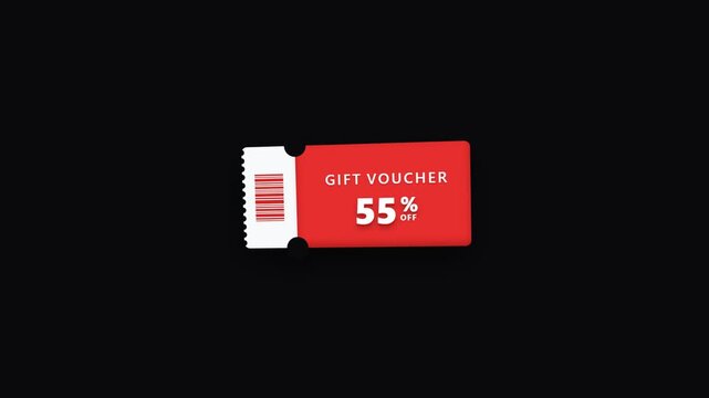 Red gift voucher with fifty-five percent off discount