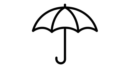 open, umbrella, lineart, minimalist, icon, outline, weather, rain, protection, symbol, simple, accessory, monochrome, vector, illustration, isolated, design © mrpixel