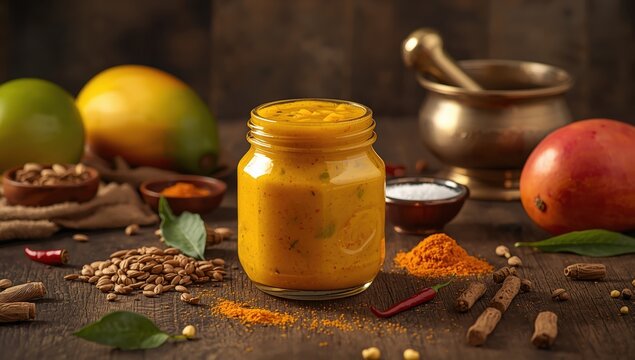 DIY Mango Pickle or Kairi Loncha with Components.