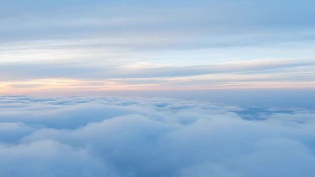Drifting clouds above serene atmospheric scene with minimal corporate feel showcasing calm motion across vast sky horizon perfect for premium branding