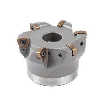 Professional studio photography of a solid carbide end mill tool used for high-precision metal cutting and CNC machining. Industrial equipment with sharp edges and clear reflection.