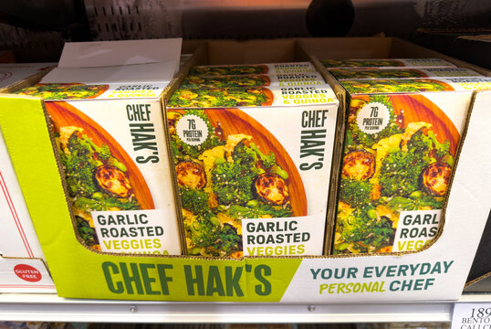 Chef Hak&rsquo;s Garlic Roasted Veggies Meal Kits Display at Costco Refrigerated Section