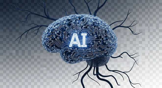 Digital brain illustration representing artificial intelligence and advanced machine learning technology