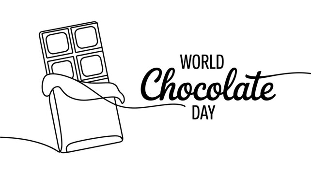World Chocolate Day celebration with a chocolate bar and wrapper  sweet treat