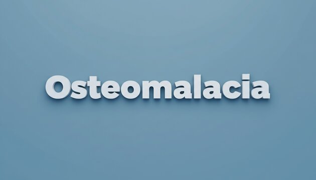 Osteomalacia text title on a light blue background, representing a medical condition.