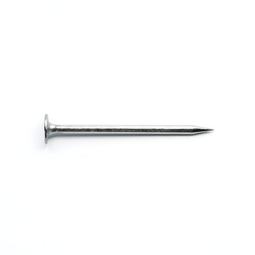 Shiny Metal Nail Isolated on White Background