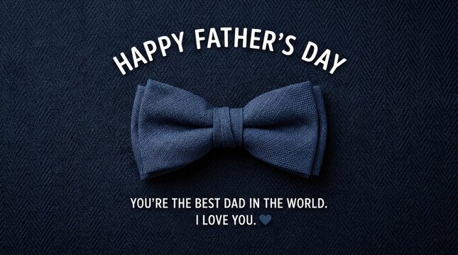 Happy fathers day card with bow tie best dad in the world