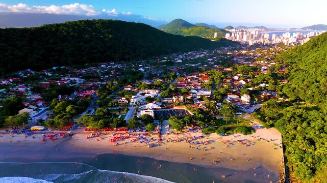 4K Beach Island Landscape Sand City Praia Tombo Guaiuba Guaruja