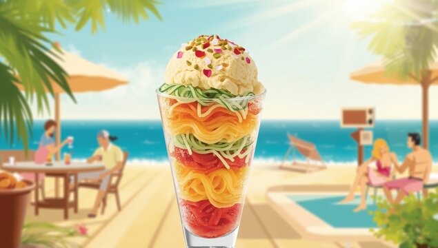 milk-based frozen dessert with faluda