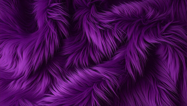 Deep royal purple fuzzy texture featuring soft, dense fibers. Elegant velvet-like background perfect for luxury branding, cosmetic advertising, and sophisticated fashion textile designs.