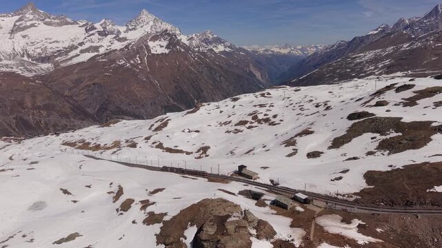 snow covered mountains