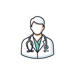 Fototapeta premium Doctor Icon with Stethoscope and Lab Coat