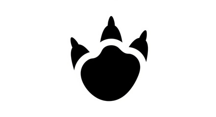 Black Dinosaur Footprint Icon on White Background. © Dapet