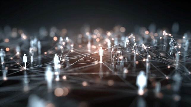 Discover the dynamic power of interconnected individuals across a vast digital network, showcasing leadership and collaborative community bonds in a modern, innovative technological landscape.