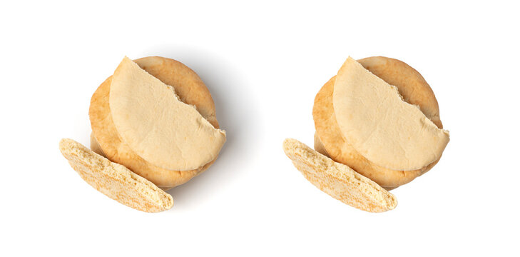 Pita flat bread, wheaten pitta flatbread also known as Arabic bread, chapati, greek pita naan, khubz