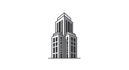 Fototapeta premium Modern Skyscraper Building Architectural Design Illustration.